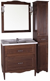 ASB-Woodline Зеркало для ванной Римини Nuovo 80 антикварный орех, массив ясеня – фотография-3