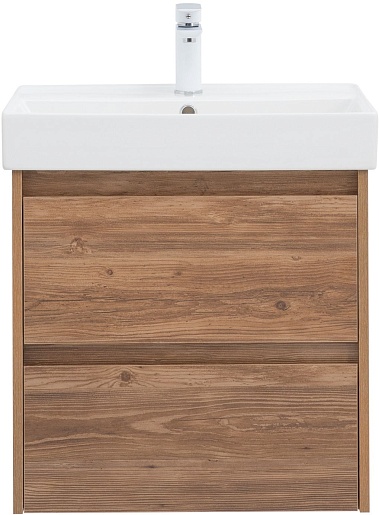 Aquanet Тумба с раковиной Nova Lite 60 подвесная дуб шоколадный – картинка-3