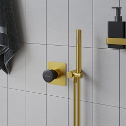 Paini Смеситель для душа Domus 18PJ690PZ встраиваемый, брашированные золото/чёрный – фотография-6