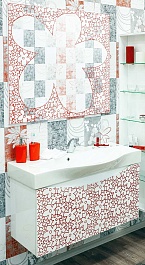 Sanflor Мебель для ванной Санфлор 100 белая/патина красная – фотография-1