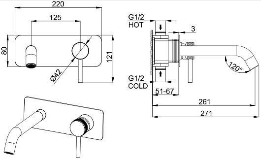 Allen Brau Смеситель для раковины Priority 5.31003-BN (с внутренней частью) никель браш – фотография-10
