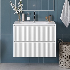 BelBagno Тумба с раковиной Uno 90 подвесная Bianco Opaco с раковиной BB-8099-90 – фотография-14
