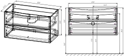 Vincea Тумба с раковиной Mia 90 подвесная темное дерево – фотография-10