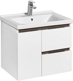 Акватон Мебель для ванной Рене 60 белая/грецкий орех – фотография-2