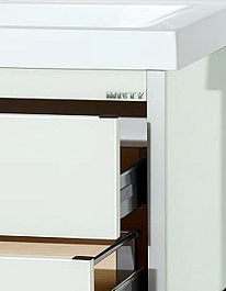 Misty Тумба с раковиной Джулия QVATRO 105 подвесная белый White – фотография-5