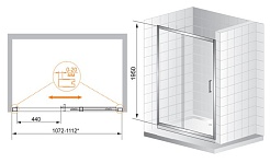 Cezares Душевая дверь в нишу PORTA-BF-1-110-P-Cr – фотография-3
