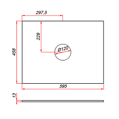 Зов Столешница в ванную под раковину 60/45 1 вырез белая – фотография-2