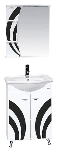 Misty Мебель для ванной Каролина 60 R прямая, черное стекло – фото-1