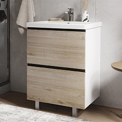 Vigo Тумба с раковиной Cross 600-0-2 дуб давос натуральный – фотография-3