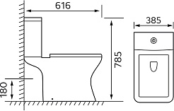 Azario Унитаз-компакт Nigel AZ-55 безободковый с бачком с сиденьем микролифт белый – фотография-14