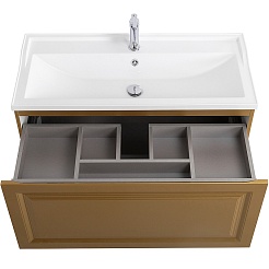 Cezares Тумба с раковиной Giubileo 100 подвесная брашированное золото – фотография-5