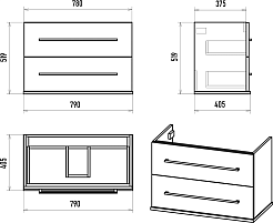 Misty Тумба под раковину Модерн 80 подвесная белая – фотография-7