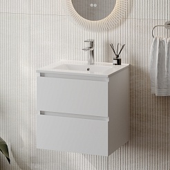 Teymi Тумба под раковину Laina 50 подвесная белая матовая – фотография-7