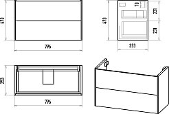Brevita Тумба под раковину Toy 80 белая – фотография-5