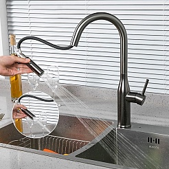 Gappo Смеситель для кухни G4398-41 оружейная сталь – фотография-4