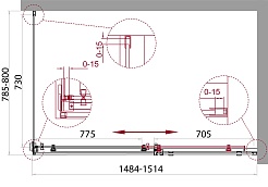BelBagno Душевой уголок Acqua 150/80 ACQUA-AH-1-150/80-C-Cr стекло прозрачное – фотография-2
