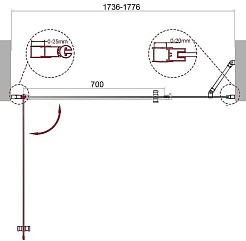 BelBagno Душевая дверь в нишу 175/195 ETNA-B-11-100+80-C-Cr – фотография-11