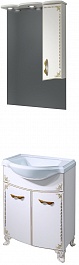 Какса-а Мебель для ванной Классик-Д 65 белый/золото, подсветка – фотография-1