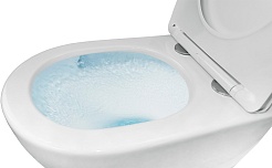 Azario Унитаз подвесной Trevi AZ-0093UQ3 безободковый белый – фотография-7