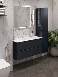 Aquanet Мебель для ванной Алвита New 100 Flat подвесная антрацит матовый – фотография-5