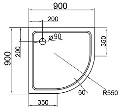 Cezares Душевой поддон TRAY-S-R-90-550-13-W – фотография-2