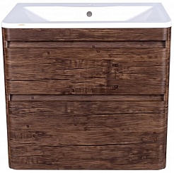Style Line Тумба с раковиной подвесная Атлантика 60, Люкс старое дерево, PLUS – фотография-1