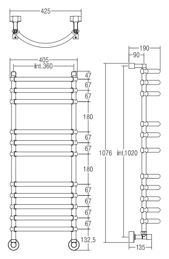 Margaroli Полотенцесушитель Luna 434-11 хром – фотография-2