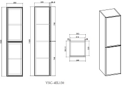 Vincea Шкаф пенал Elise 35 подвесной серый матовый – фотография-5
