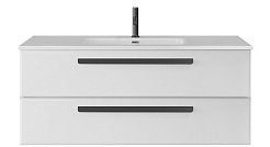 Cezares Тумба с раковиной Eco Cer-N 120 bianco lucido CZR-8095-120 ручки чёрные – фотография-1