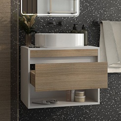 Teymi Тумба под раковину Ritta 65 подвесная белый/дуб – фотография-7