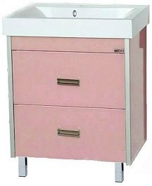 Misty Тумба с раковиной Джулия QVATRO 65 розовая – фотография-1