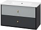 Brevita Тумба под раковину Кристиан 100 подвесная серая/черная – фотография-7