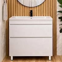 Vivon Тумба с раковиной Atwood 90 напольная белая матовая