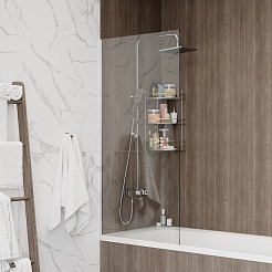 Teymi Шторка на ванну Timo 70x140 профиль хром стекло прозрачное – фотография-6