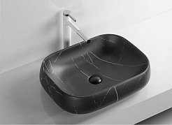 Ceruttispa Раковина накладная 56.5 CR0086 MMB1 мрамор черный матовый – фотография-2