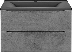 Vincea Тумба с серой кварцевой раковиной Mia 75 подвесная бетон