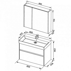 Aquanet Мебель для ванной Бруклин 85 белая – фотография-3