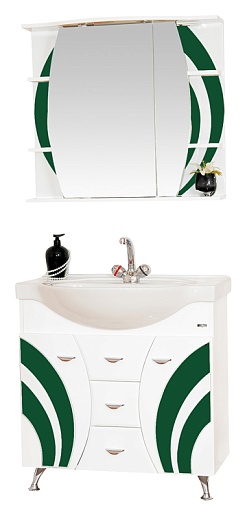 Misty Мебель для ванной Каролина 80 R зеленое стекло – фото-1