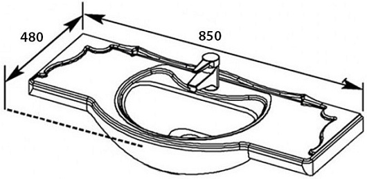 Aquanet Тумба с раковиной Рондо 85 подвесная белая глянцевая – фотография-12