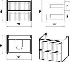 Brevita Мебель для ванной Riva 60 подвесная белая – фотография-14