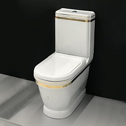 Creavit Чаша для унитаза-компакта Antik AN360.000A0 с функцией биде белый/золото – фотография-2