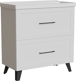 Mixline Тумба под раковину Риф 80 2 ящика белая – фотография-2