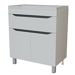 Mixline Тумба с раковиной Лайн 70 1 ящик белая – фотография-1