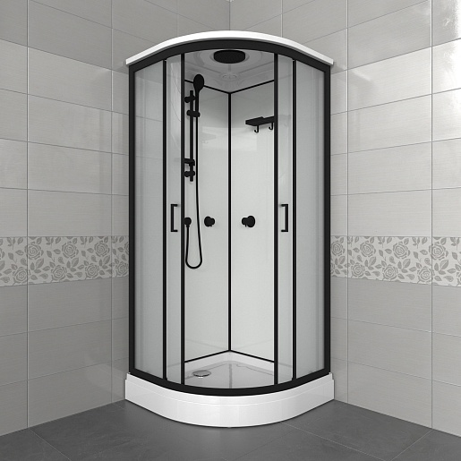 Triton Душевая кабина Прайм-Блэк-Вельвет 90x90 А – фотография-4