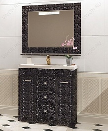 Misty Зеркало для ванной Fresko 105 черное краколет – фотография-2