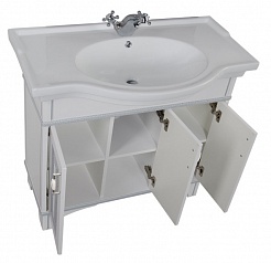 Aquanet Мебель для ванной Валенса 100 белый кракалет/серебро (180452) – фотография-4
