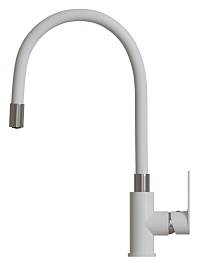 Mixline Смеситель для кухни 35k ML33-098 "City White" белый/хром – фотография-3