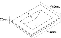 Misty Тумба с раковиной Квадро 60 белая – фотография-4