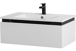 Cezares Тумба с раковиной Slider 80 с 2 ящиками белая – фотография-17