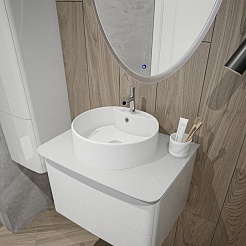 Teymi Раковина накладная в ванную Lina S D40 белый матовый T50191 – фотография-10